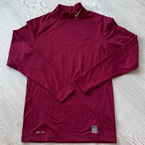 Nike Peo Combat Burgundy Long Sleeve Dri-FIT compression Shirt - Picture 1 of 3